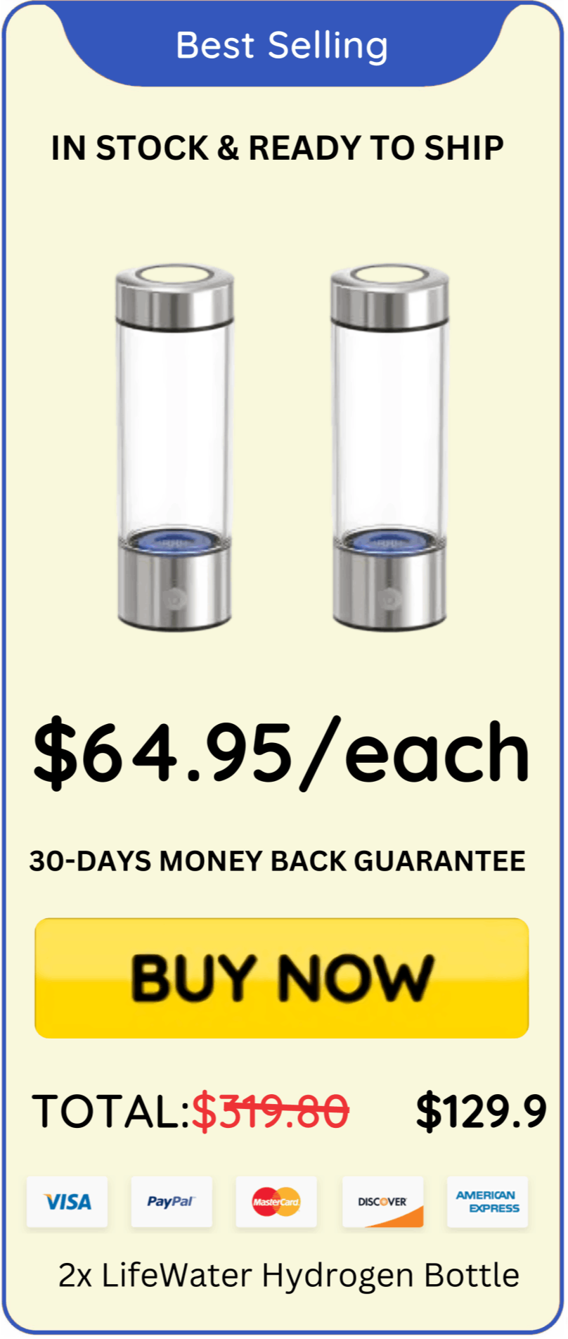 SpaLifeWater Hydrogen Bottle offer price 